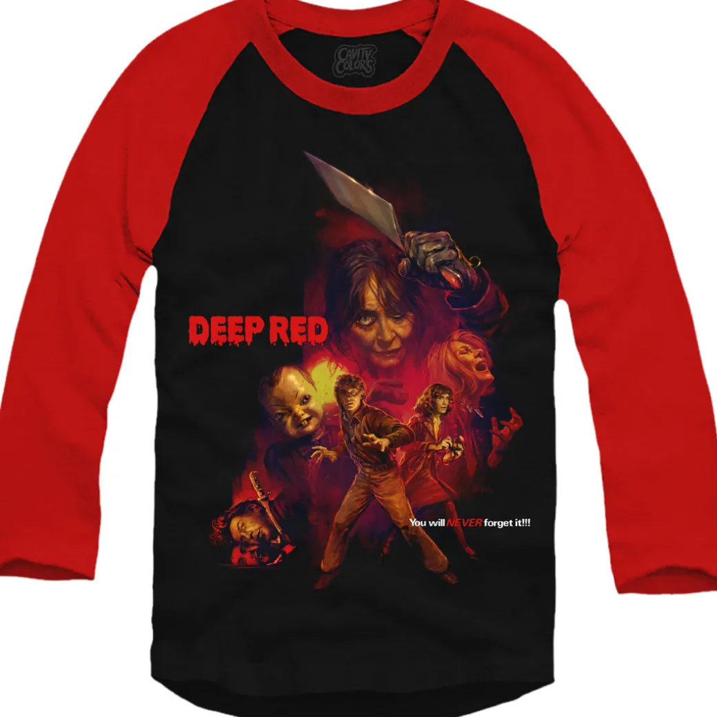 DEEP RED - BASEBALL SHIRT